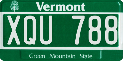 VT license plate XQU788