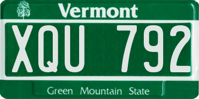 VT license plate XQU792