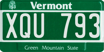 VT license plate XQU793