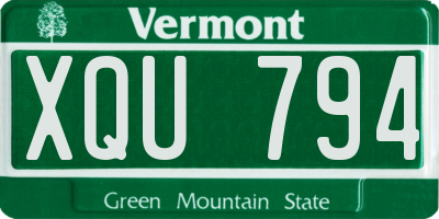 VT license plate XQU794