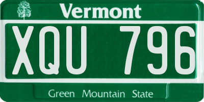 VT license plate XQU796