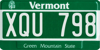 VT license plate XQU798