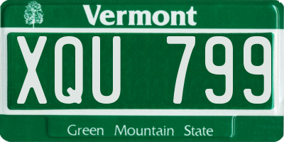 VT license plate XQU799
