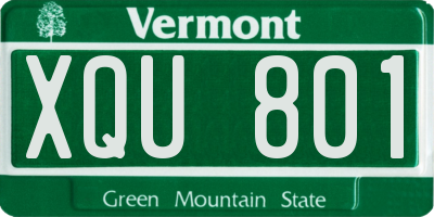 VT license plate XQU801