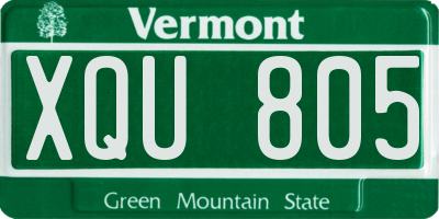 VT license plate XQU805