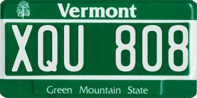VT license plate XQU808