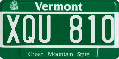 VT license plate XQU810