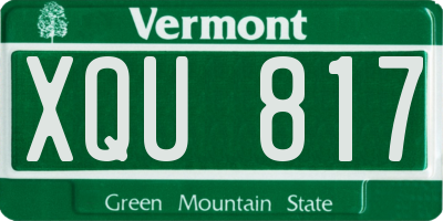 VT license plate XQU817