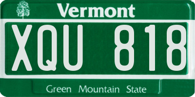 VT license plate XQU818