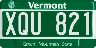 VT license plate XQU821