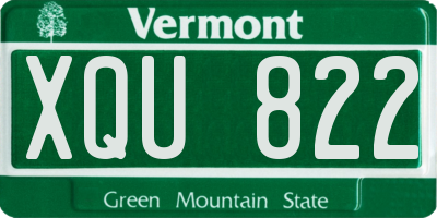 VT license plate XQU822