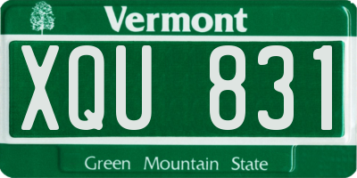 VT license plate XQU831