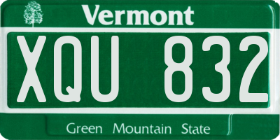 VT license plate XQU832