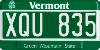 VT license plate XQU835
