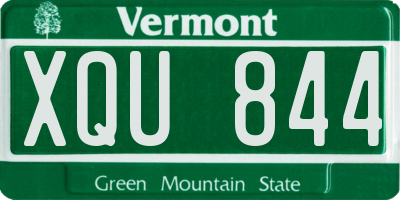VT license plate XQU844