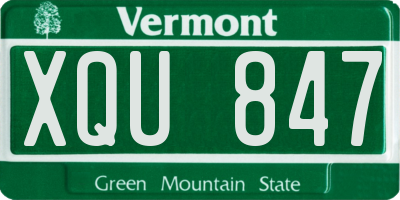 VT license plate XQU847