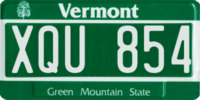 VT license plate XQU854