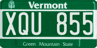 VT license plate XQU855