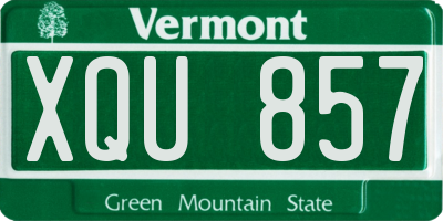 VT license plate XQU857
