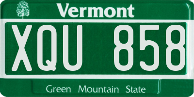 VT license plate XQU858