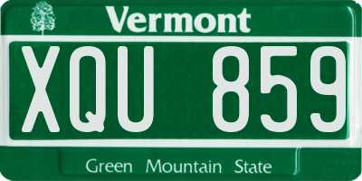 VT license plate XQU859
