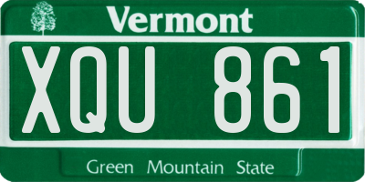 VT license plate XQU861