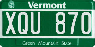 VT license plate XQU870