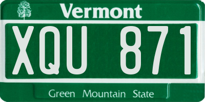 VT license plate XQU871