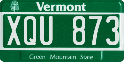 VT license plate XQU873