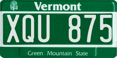 VT license plate XQU875