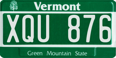 VT license plate XQU876
