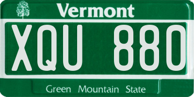VT license plate XQU880