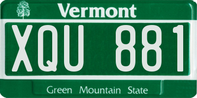 VT license plate XQU881