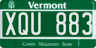 VT license plate XQU883