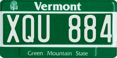 VT license plate XQU884
