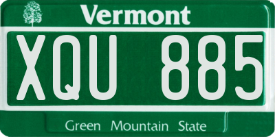 VT license plate XQU885