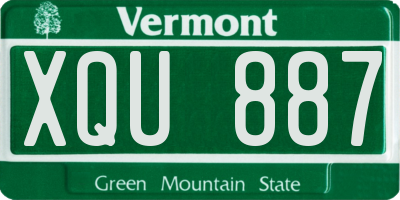 VT license plate XQU887