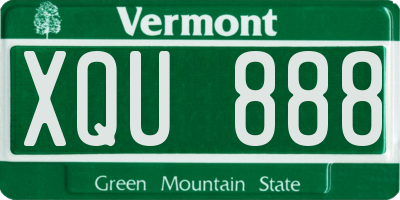 VT license plate XQU888