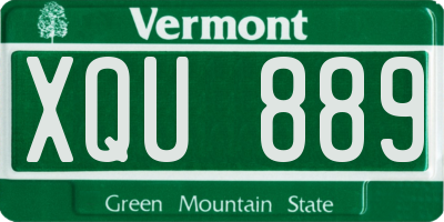 VT license plate XQU889