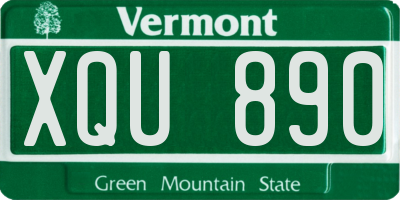 VT license plate XQU890