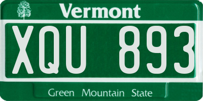 VT license plate XQU893