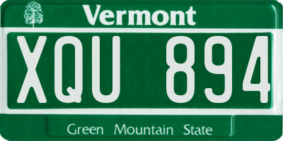 VT license plate XQU894