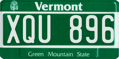 VT license plate XQU896