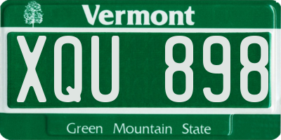 VT license plate XQU898