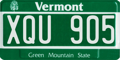 VT license plate XQU905