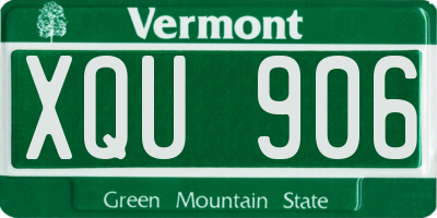 VT license plate XQU906