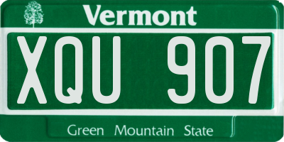 VT license plate XQU907