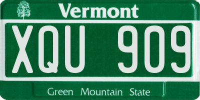 VT license plate XQU909
