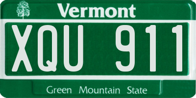 VT license plate XQU911