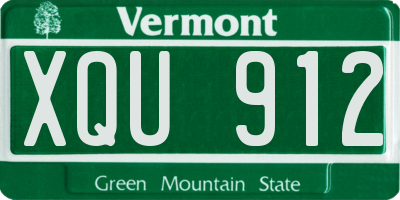 VT license plate XQU912